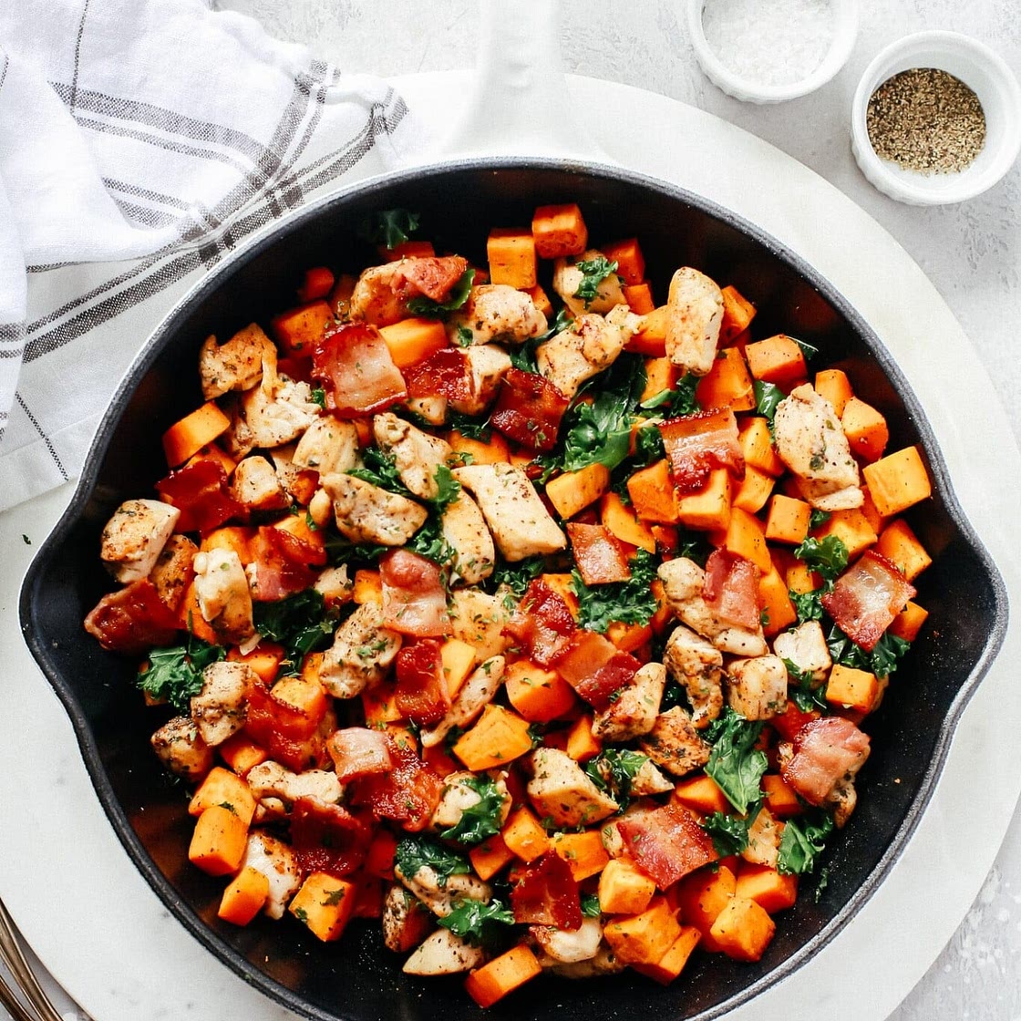 Sweet Potato Chicken Kale Skillet