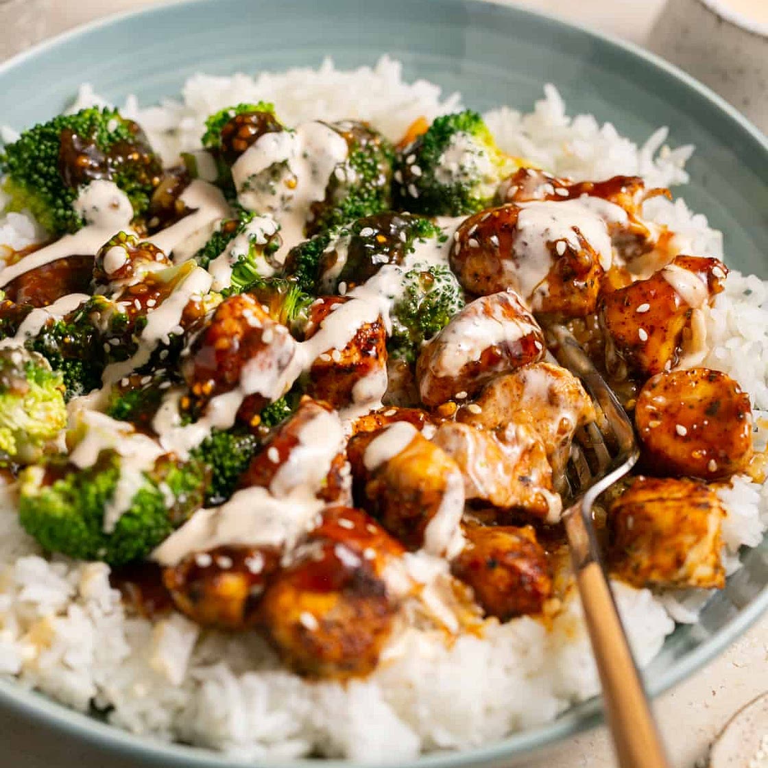 Sticky Chicken Rice Bowls