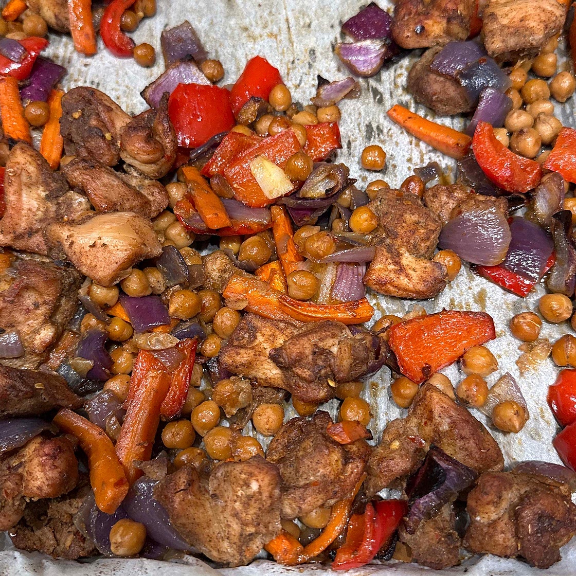 Chicken Shawarma Sheet Pan Dinner