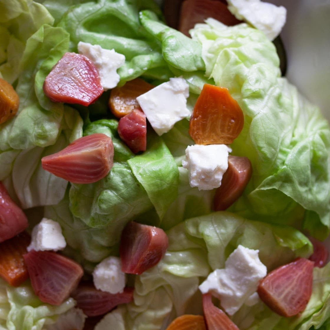 Bibb Lettuce, Roasted Beets, and Feta Cheese