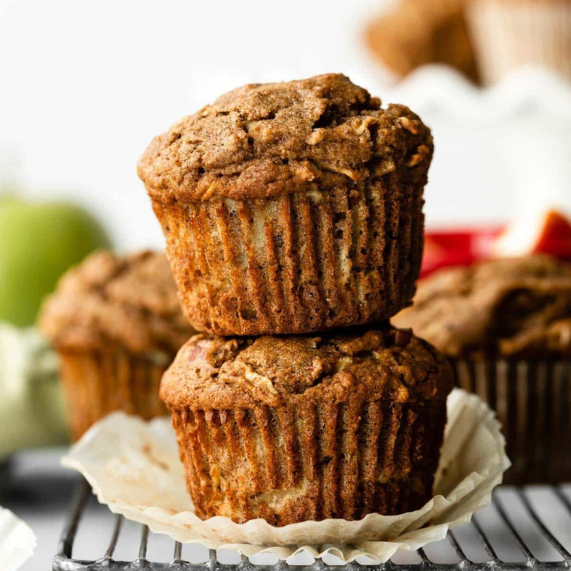 Healthy Whole Wheat Apple Muffins