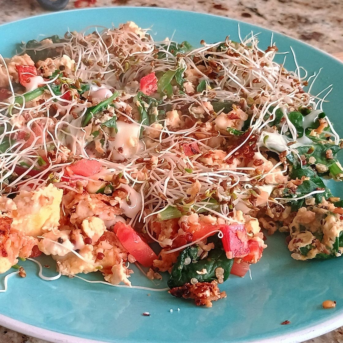 High Protein Healthy Egg Scramble with Quinoa