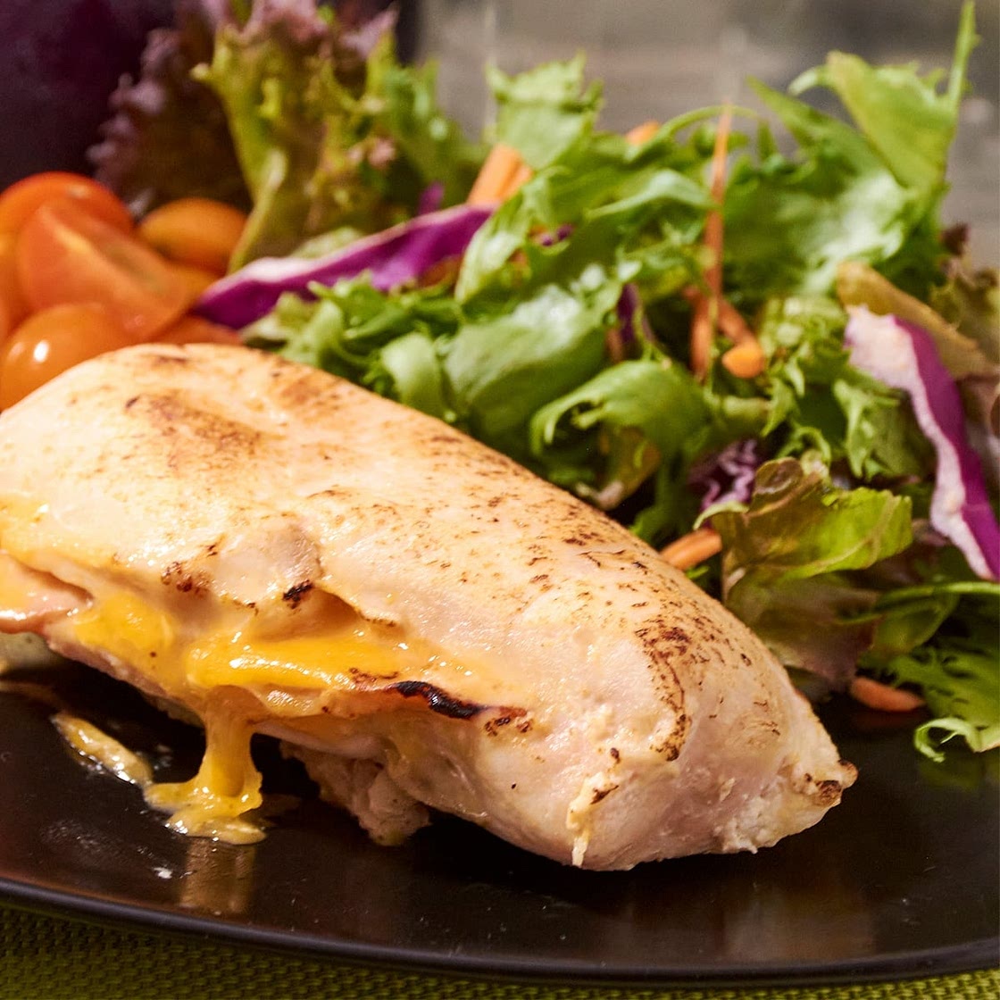 Sous Vide Ham and Cheddar Stuffed Chicken Breasts