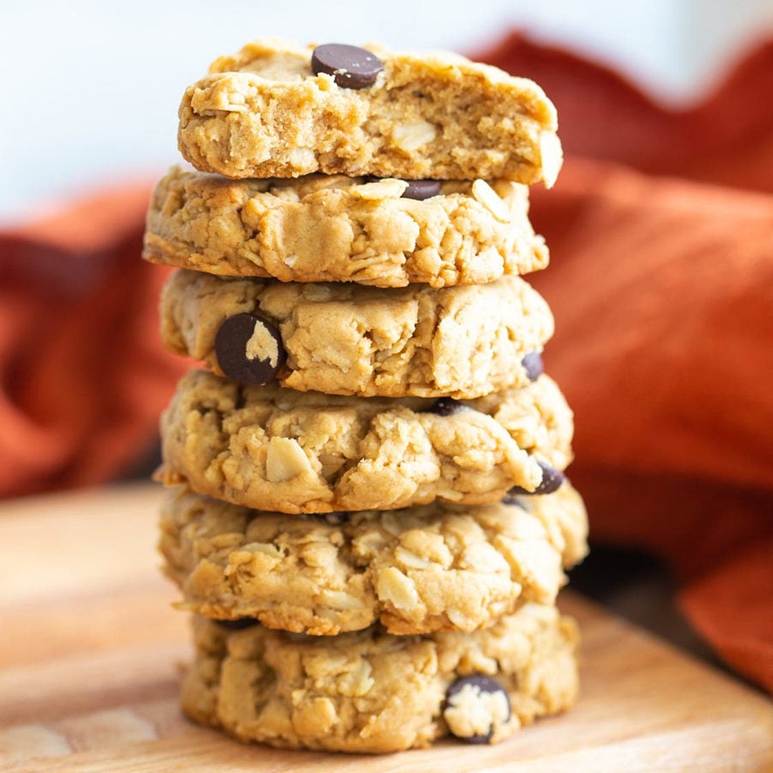 Vegan Peanut Butter Oatmeal Chocolate Chip Cookies
