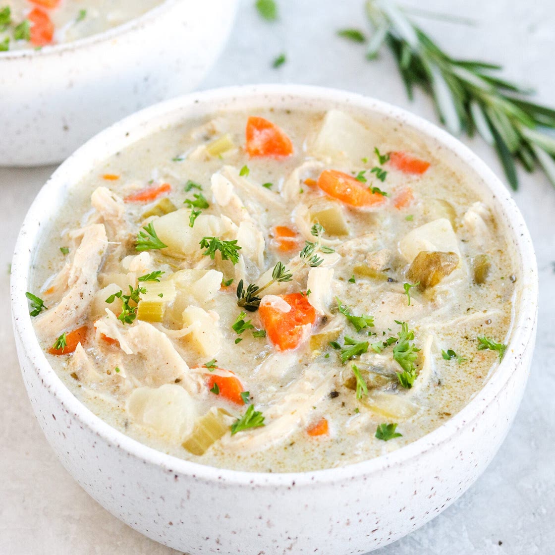 Healthy Chicken Pot Pie Soup (Whole30, Paleo)