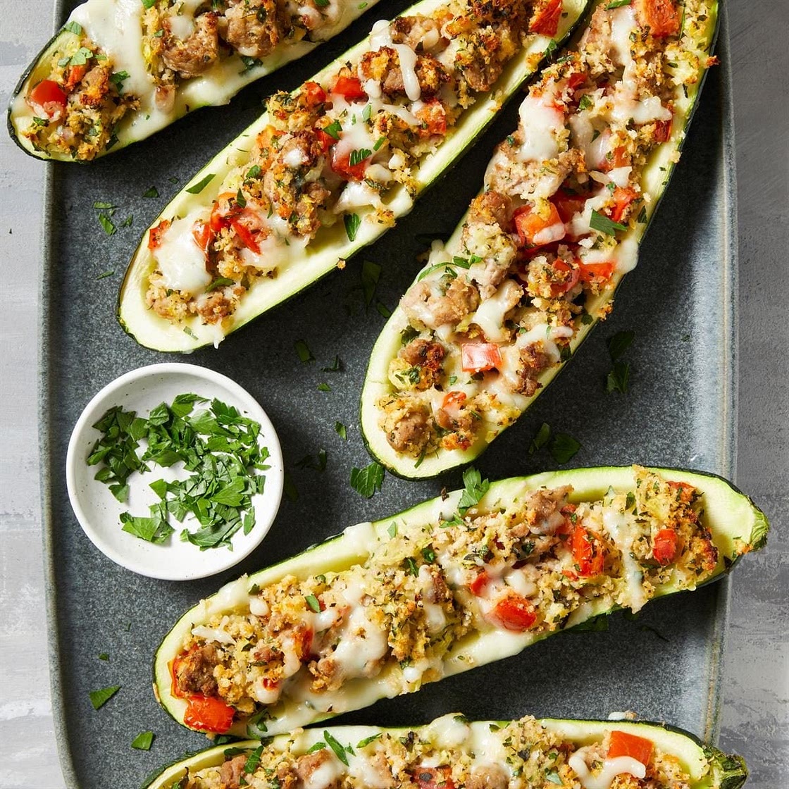 Italian Sausage-Stuffed Zucchini