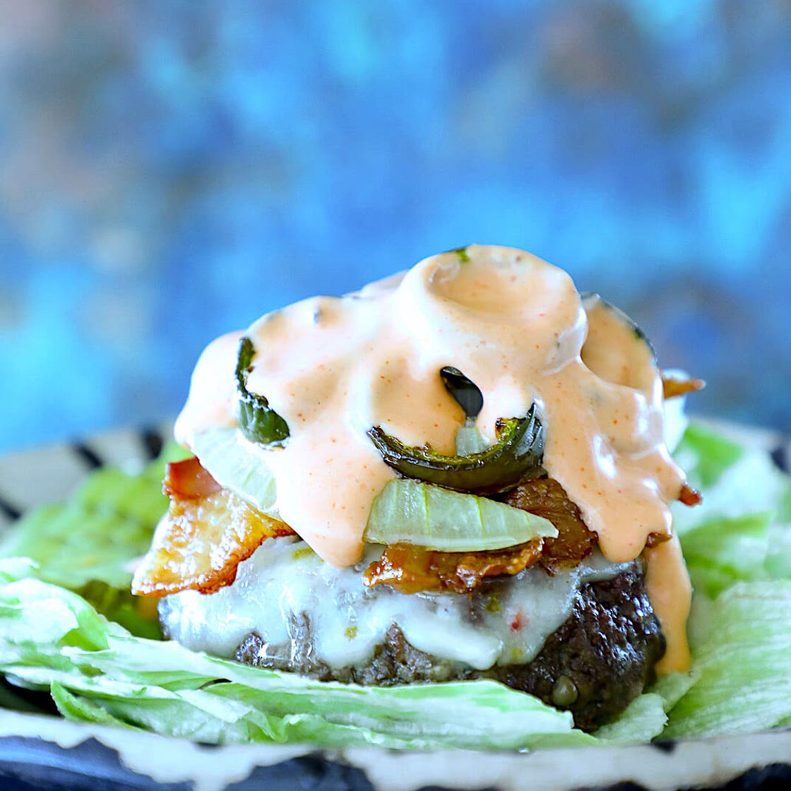 Keto Sheet Pan Burgers with Bacon & Jalapeño