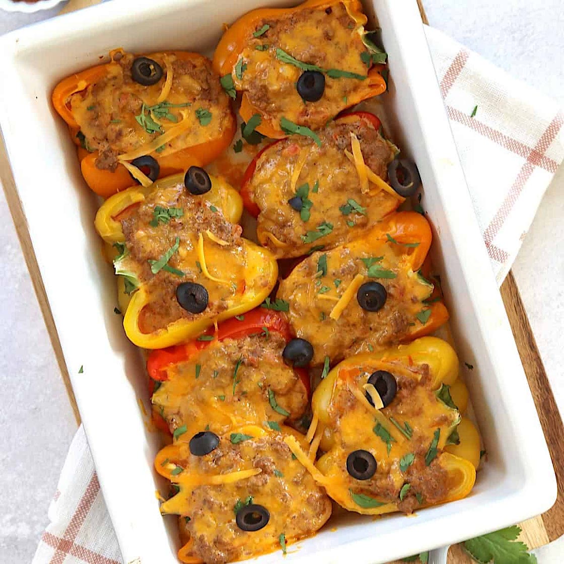 Stuffed Taco Peppers (Low Carb + High Protein)