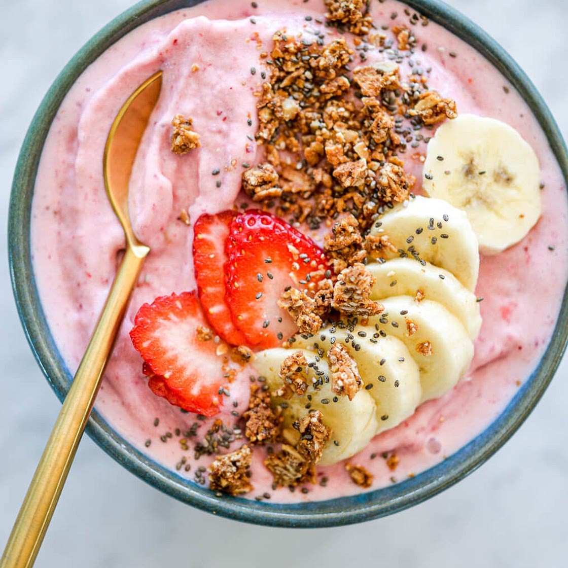 Loaded Strawberry Banana Smoothie Bowl