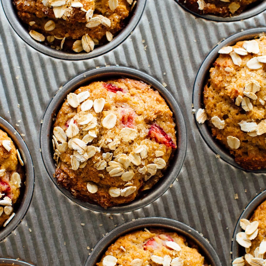Strawberry Oat Muffins