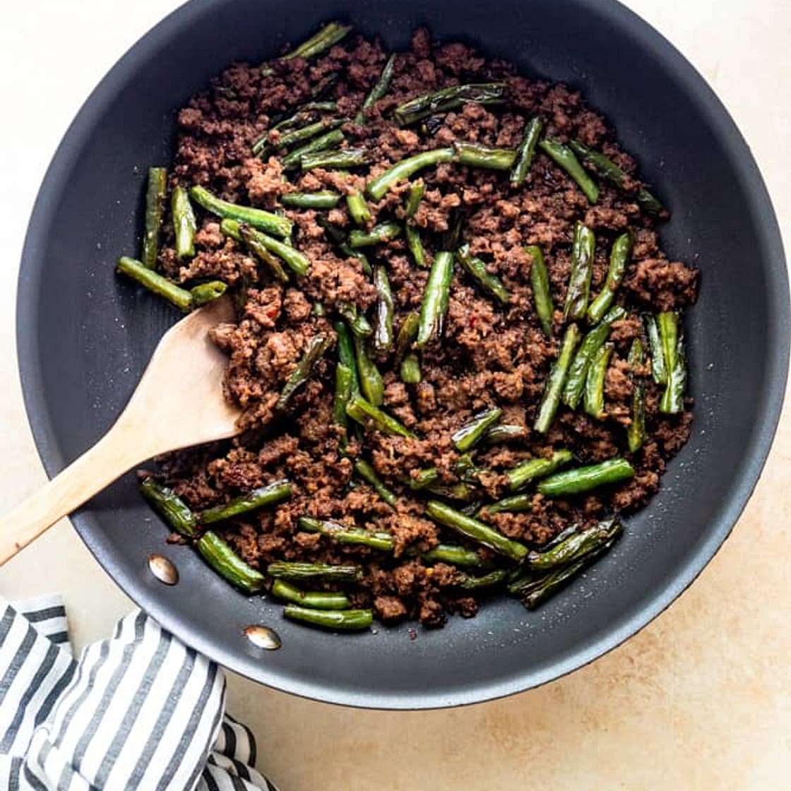 Green Bean and Ground Beef Stir Fry