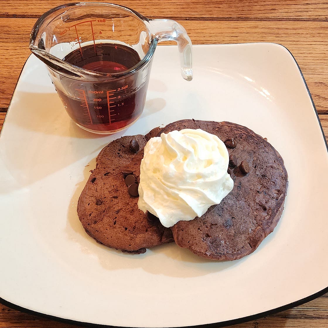 Chocolate Chocolate Chip Pancakes