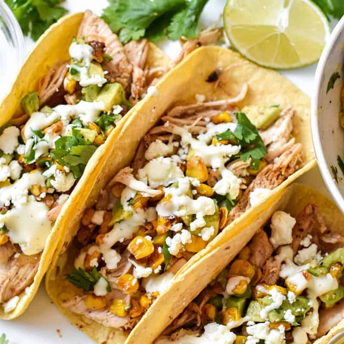 Mexican Street Corn Chicken Tacos