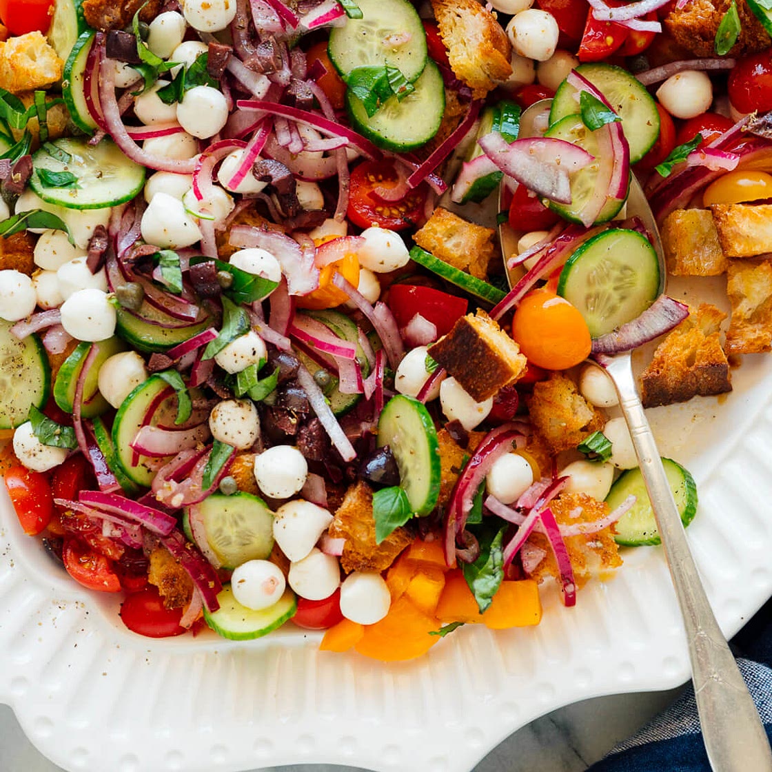 Layered Panzanella Salad