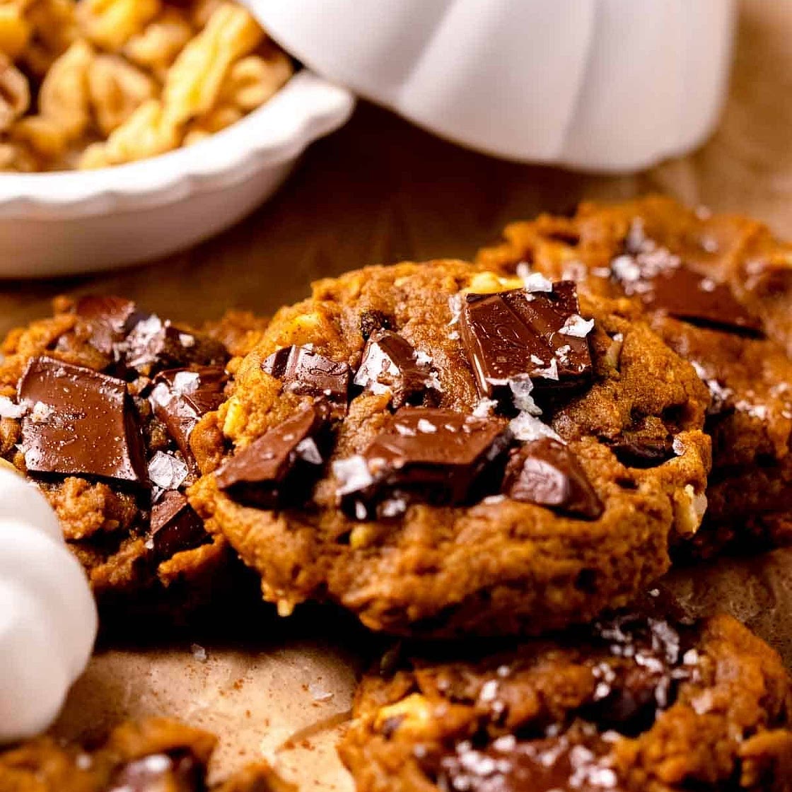 Vegan Pumpkin Chocolate Chip Cookies