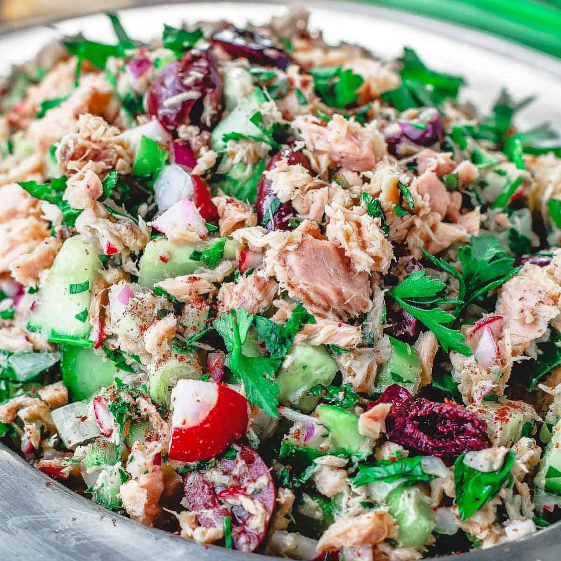 Mediterranean Tuna Salad with a Zesty Dijon Mustard Vinaigrette