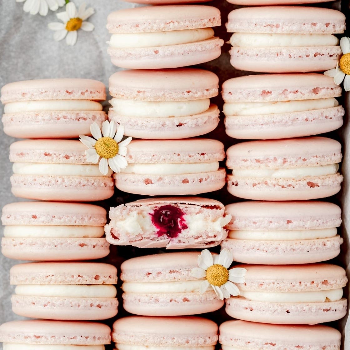 Blueberry Mascarpone Macarons
