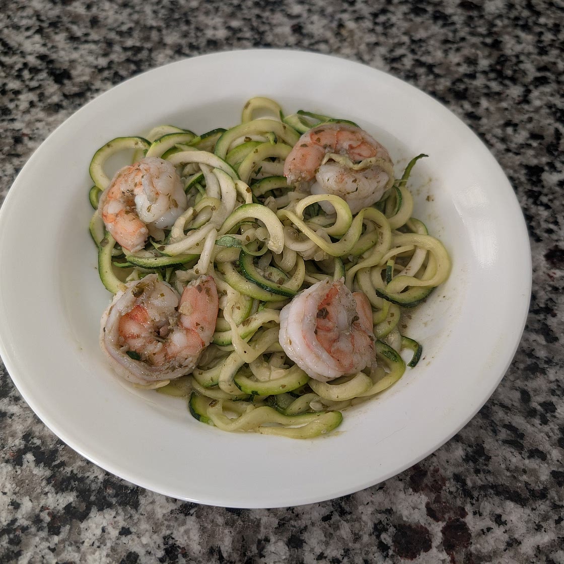 Pesto Shrimp with Zoodles