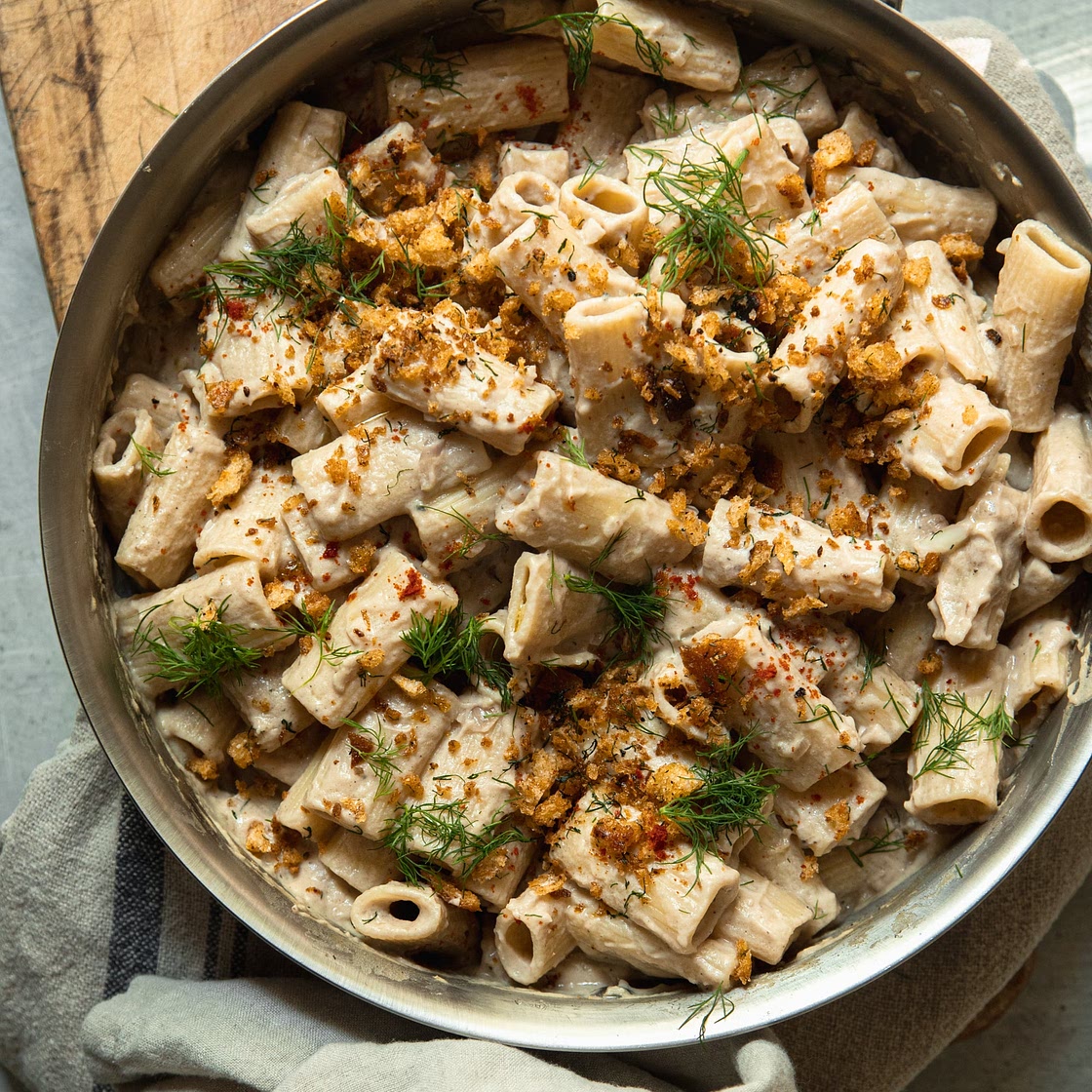 Pasta with Creamy Eggplant-Walnut Pasta Sauce