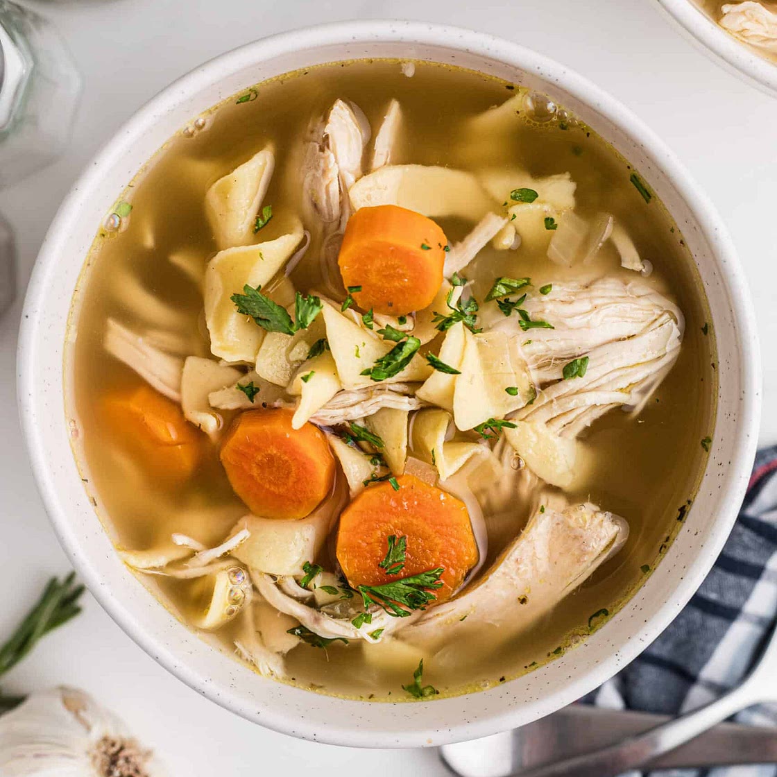 Easy Homemade Crockpot Chicken Noodle Soup Recipe