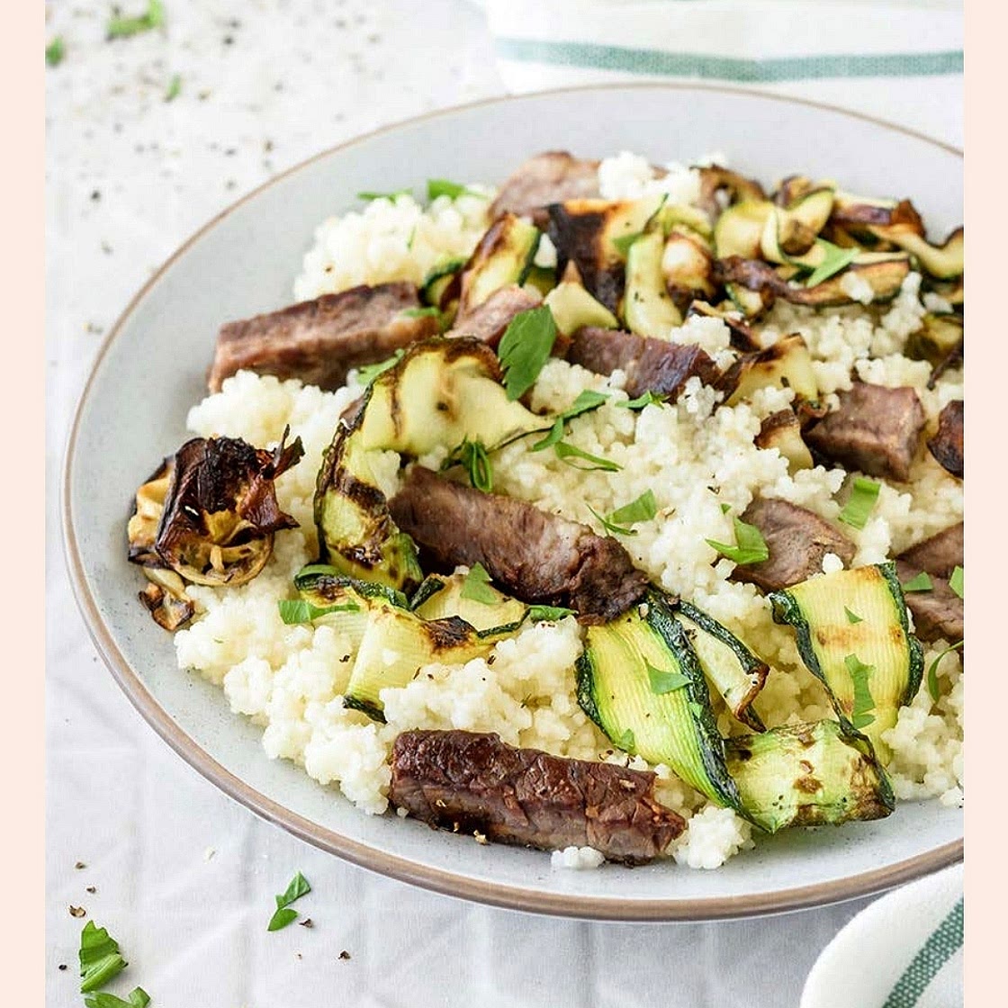 Beef Steak with Lemon 
Couscous