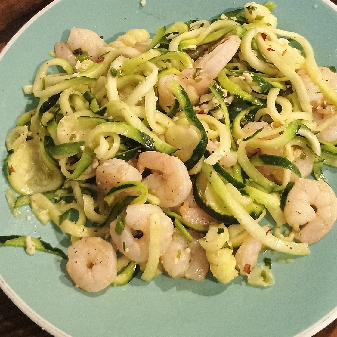 Zucchini Noodles with Garlic Shrimp