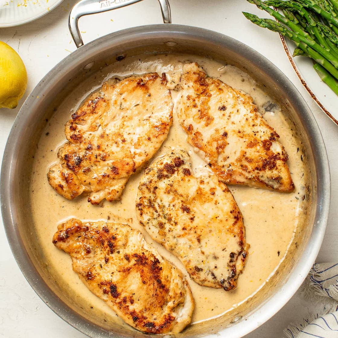 Creamy Lemon Chicken with Asparagus