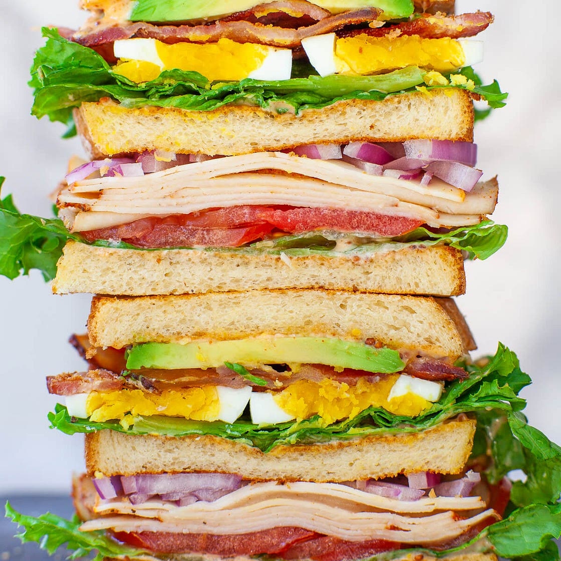 Classic BLT Club Sandwich with Avocado
