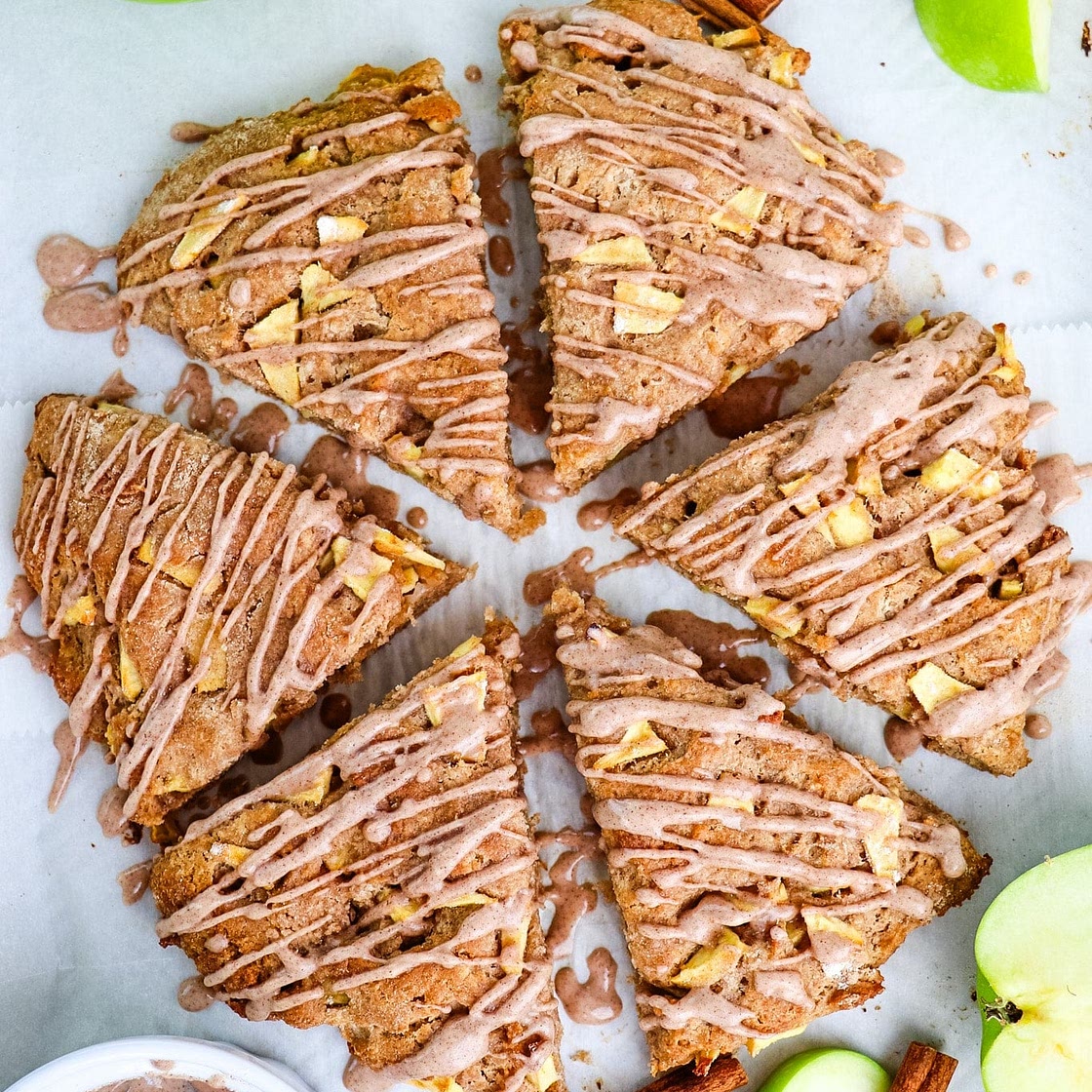 Moist and Tender Cinnamon Glazed Apple Scones