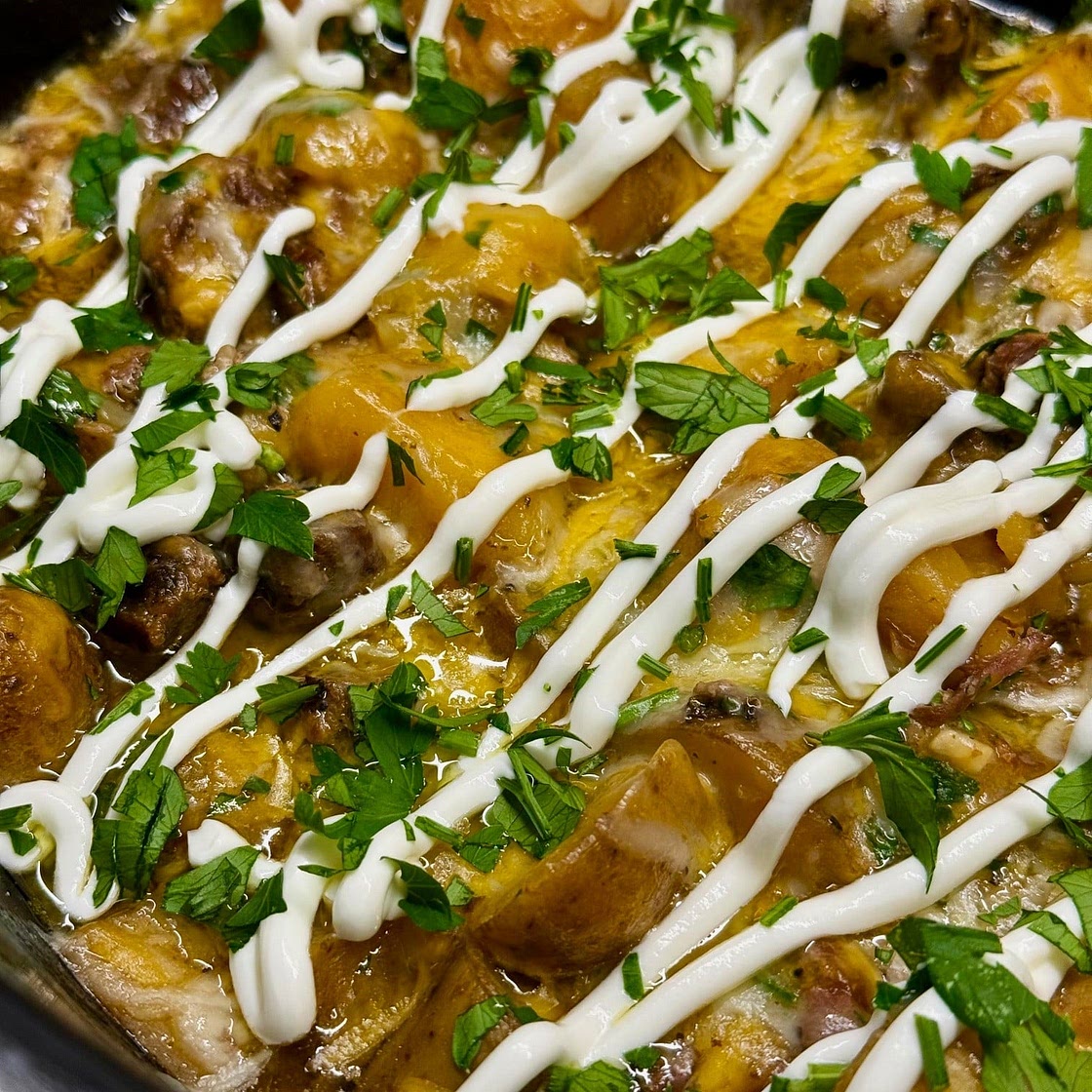 Crock Pot Loaded Steak and Potatoes