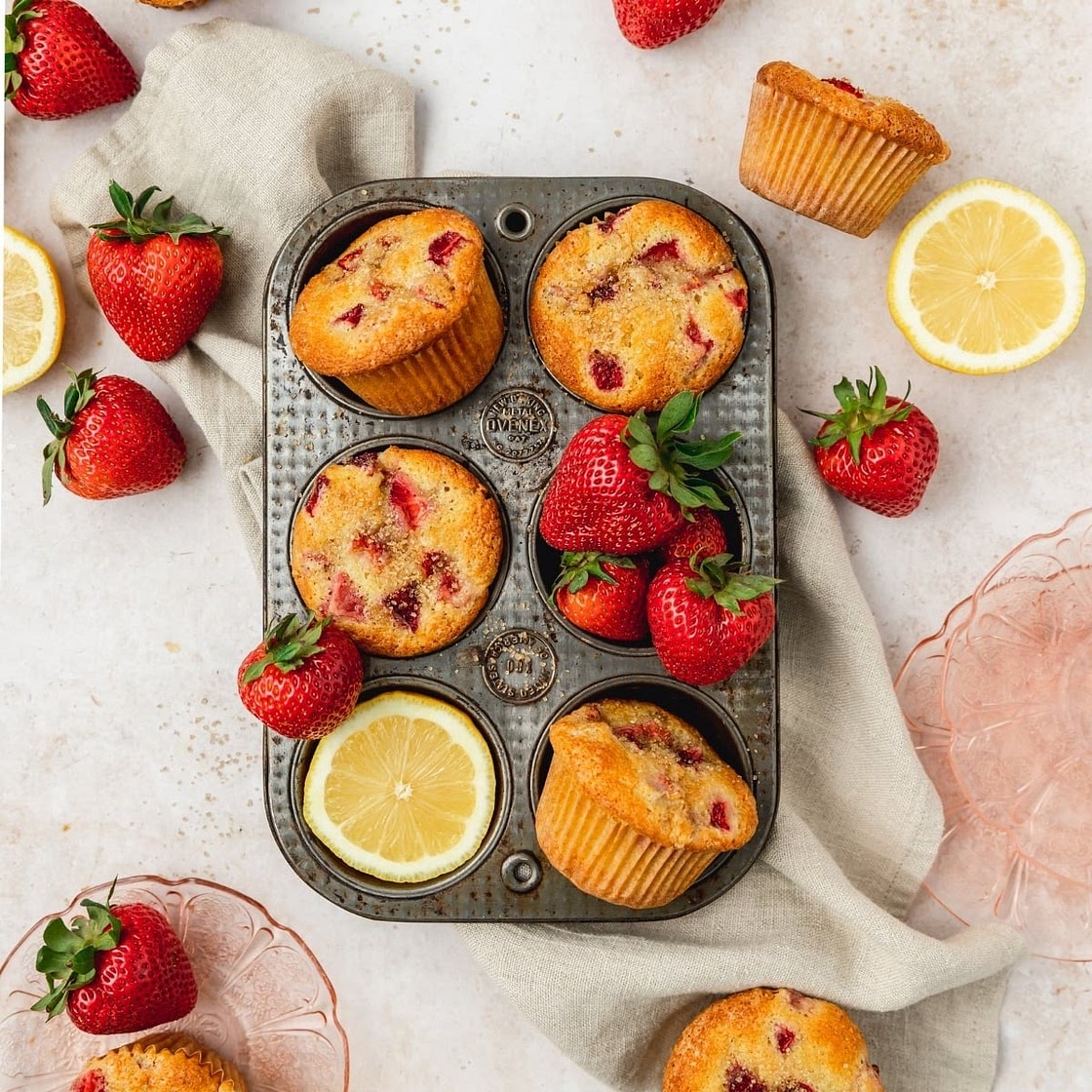 Strawberry Lemon Muffins