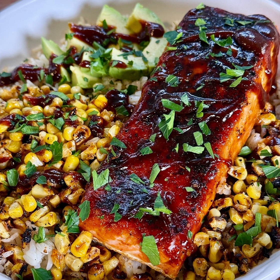 Blackstone BBQ Whiskey Salmon Bowls