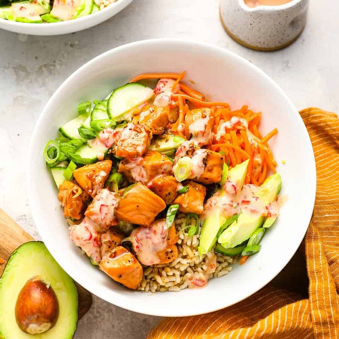 Honey Garlic Salmon Bowl