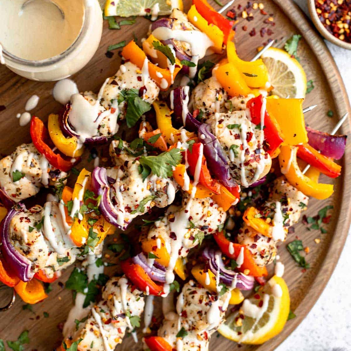 Baked Greek Chicken Skewers
