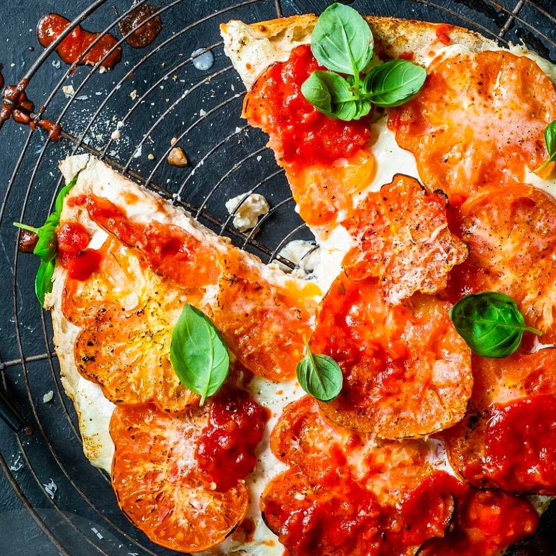 Burrata-Fladenbrot-Pizza