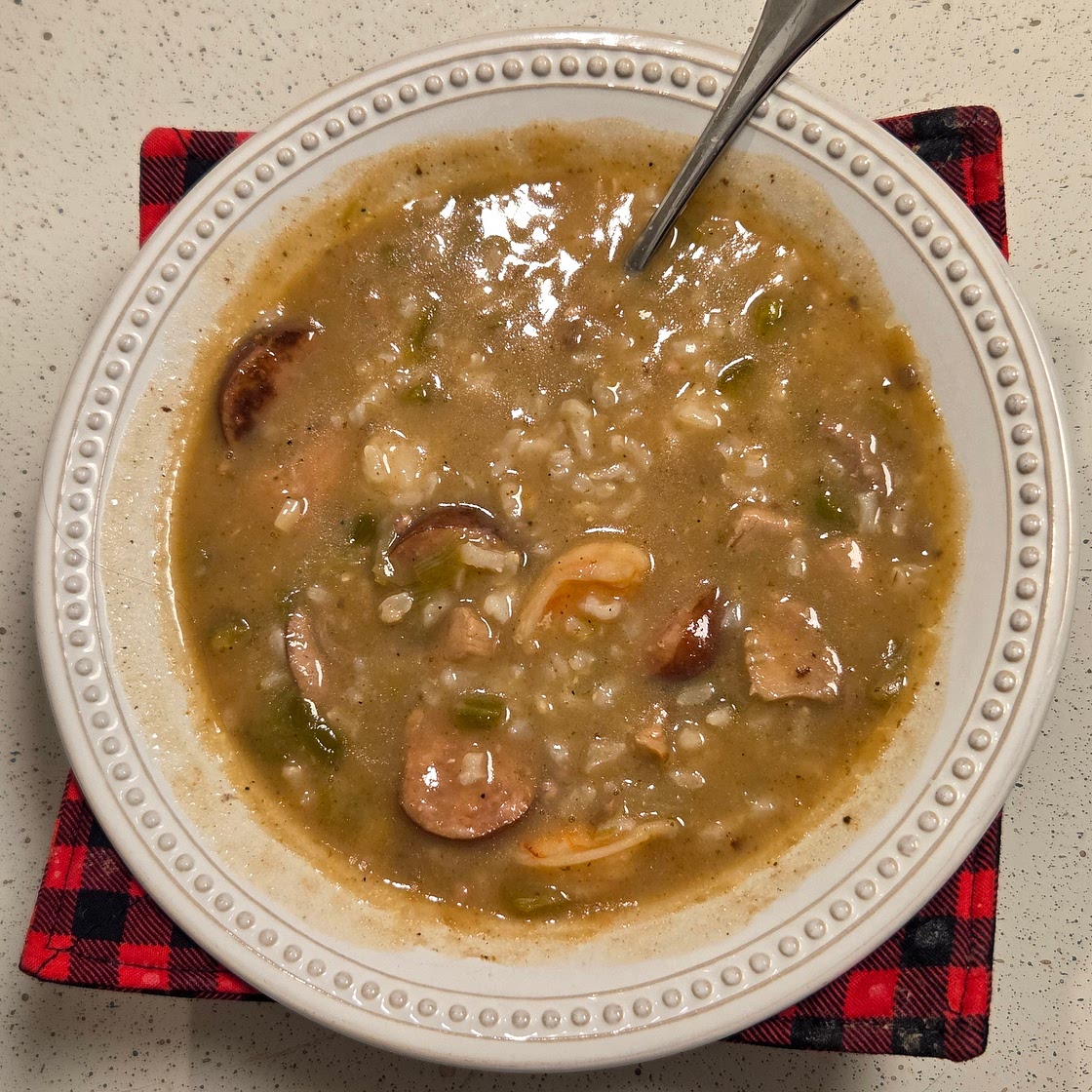 Sausage, Chicken and Shrimp Gumbo with Okra