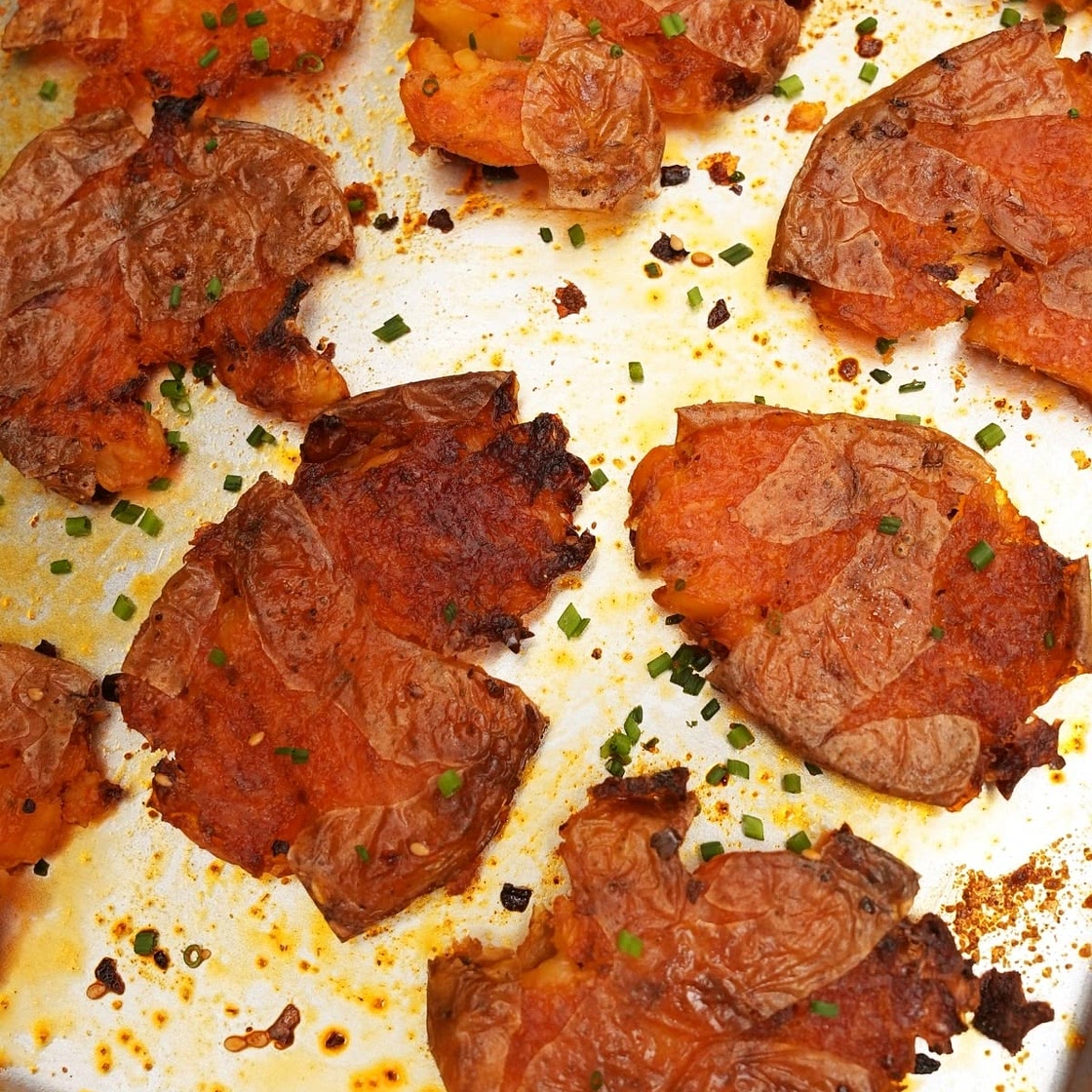 Chili Oil Smashed Potatoes