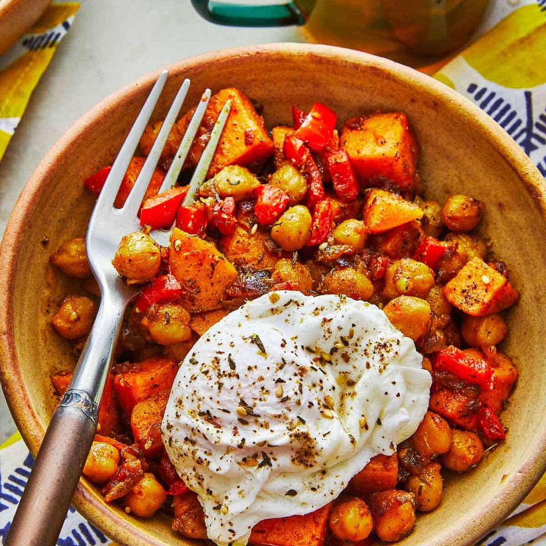 Sweet Potato Hash Recipe with Za’atar and Chickpeas