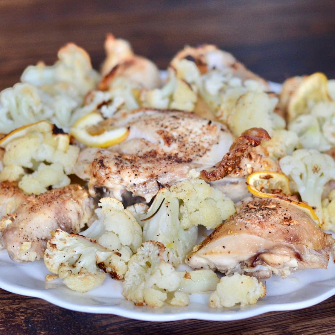 Lemon Roasted Chicken and Cauliflower