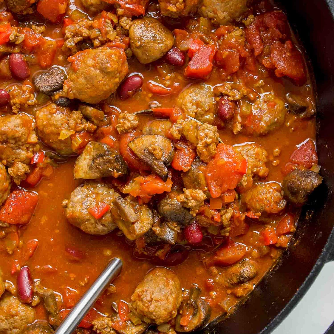Mushroom Sausage Chili Recipe