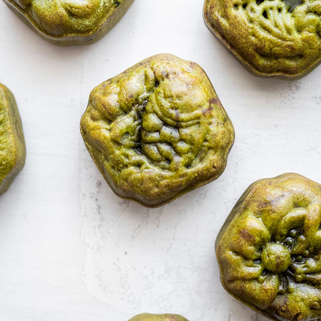 Rich & Decadent Matcha Red Bean Mooncakes