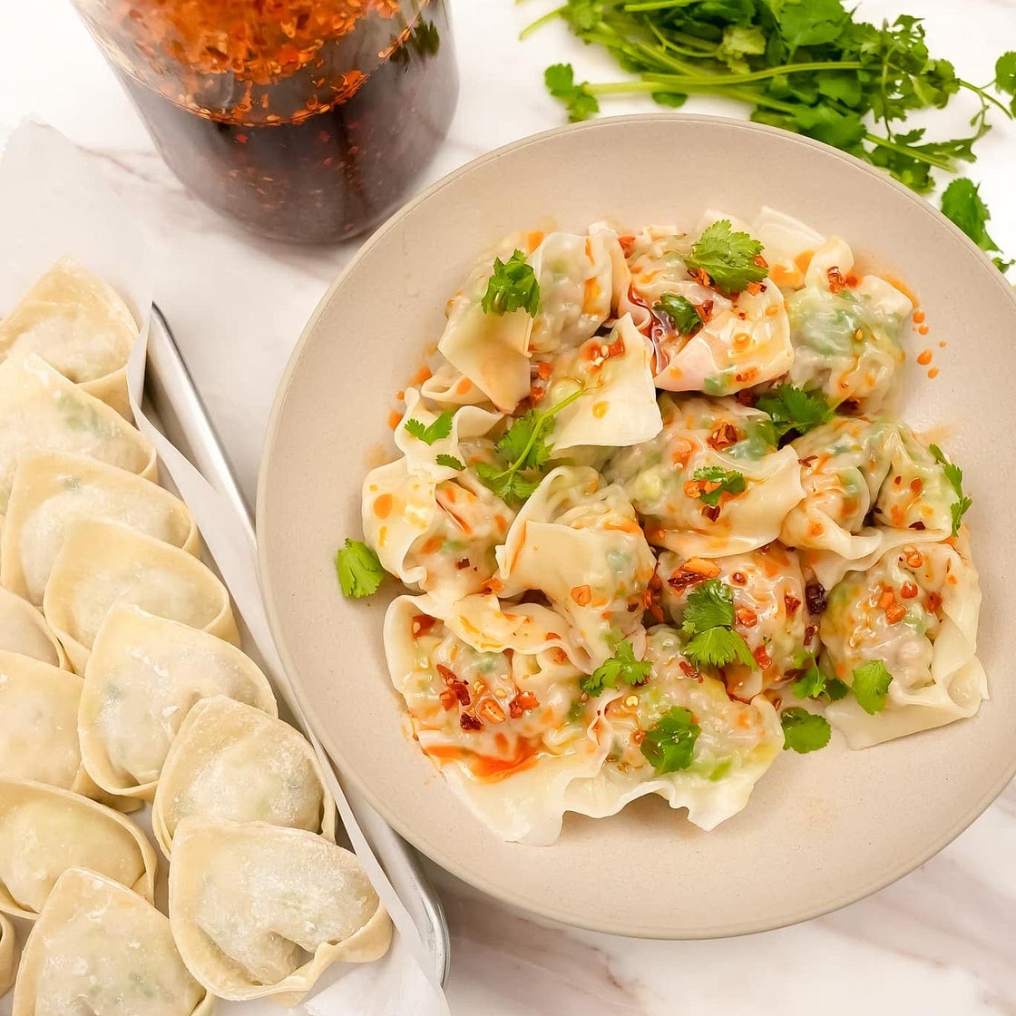 Chicken and Cilantro Wontons