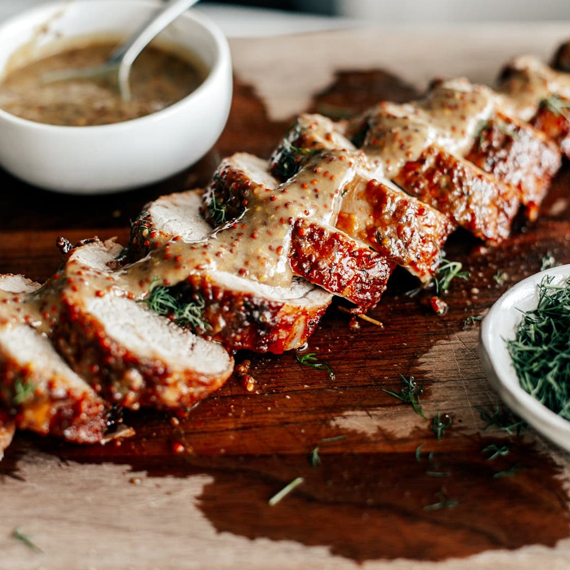 Maple Mustard Air Fryer Pork Tenderloin