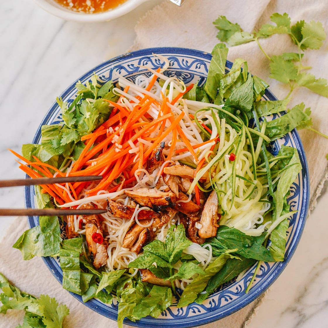 Vietnamese Rice Noodle Salad with Chicken