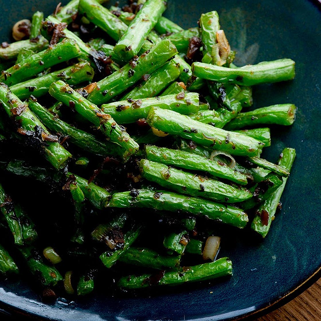 Haricots plats à l'asiatique