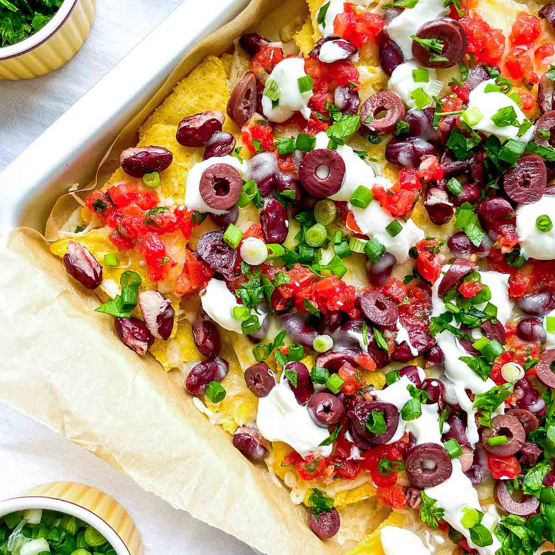 7-Layer Vegetarian Sheet Pan Nachos