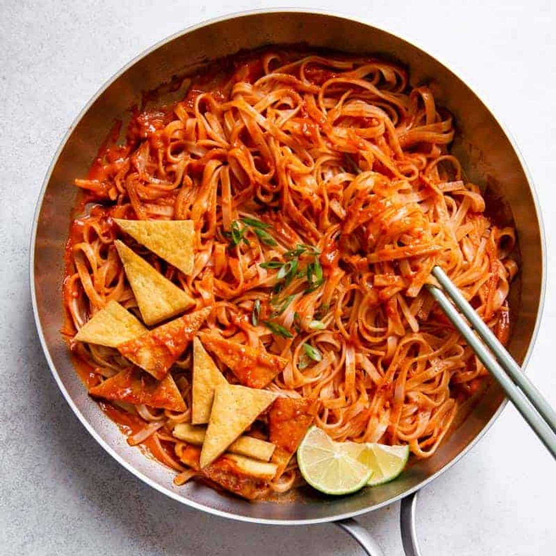 30-Minute Spicy Sambal Noodles with Pan-Fried Tofu