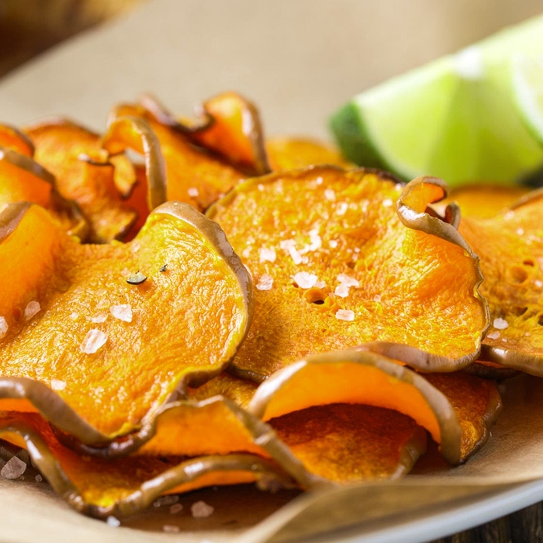 Chips de batata doce ao forno