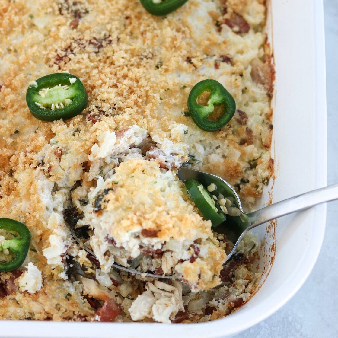 Bacon Jalapeno Popper Chicken Casserole