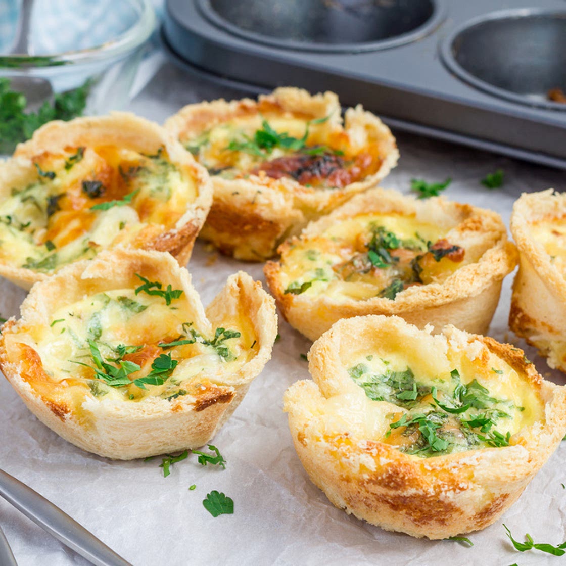 Quiche com pão de forma